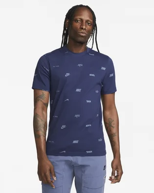 Футболка мужская Nike Club Allover Print T-Shirt Blue FD1279-410