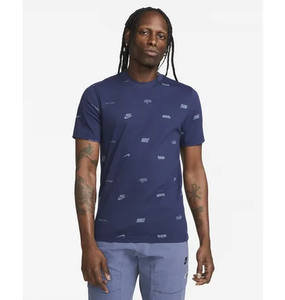Футболка мужская Nike Club Allover Print T-Shirt Blue FD1279-410