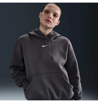 Худі жіноче Nike Nsw Phnx Flc Os Po Grey DQ5860-036