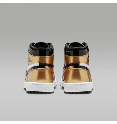 Кроссовки мужские Air Jordan 1 Retro High Golf Patent Gold Toe Black/Gold DQ0660-002