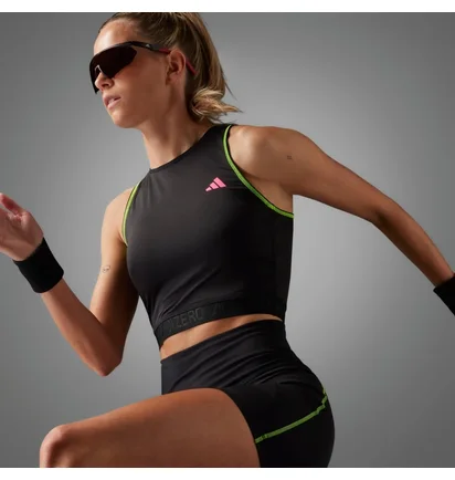 Топ жіночий Adidas Adizero Running Crop Tank Top Black IL1372