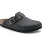 Тапочки унисекс BIRKENSTOCK Boston Black Oiled Leather Shoes Black 59461