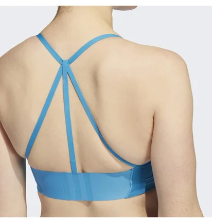 Топ женский Adidas Yoga Studio Light-Support 3-Stripes Bra Blue Hh9127
