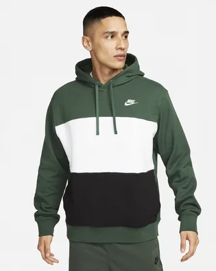 Худи мужское Nike Club Fleece MenS French Terry Color-Blocked Hoodie Green FB7415-323