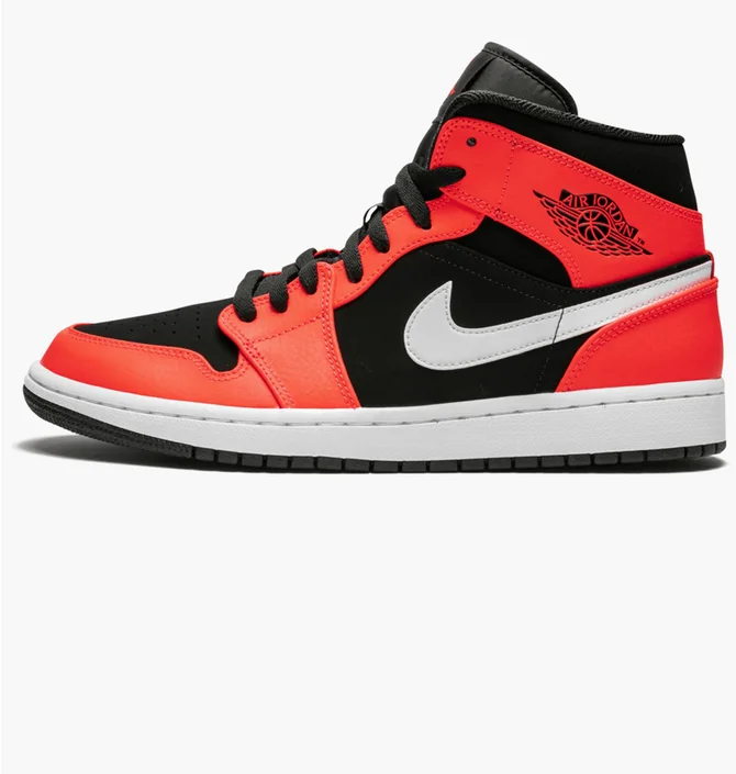 Кроссовки мужские Air Jordan 1 Mid Black/Orange 554724-061