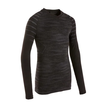 Лонгслів дитячий Kipsta Keepdry Black 8641696