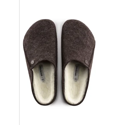 Тапочки жіночі Birkenstock Zermatt Shearling Wool Felt Slippers Brown 1016571
