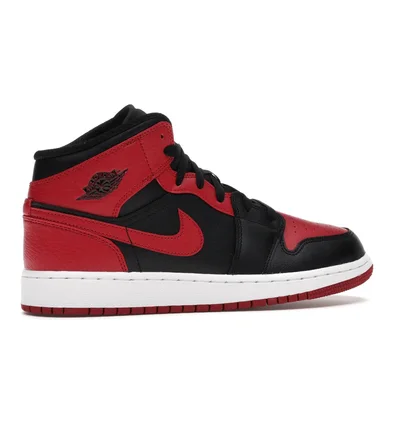 Кроссовки детские Air Jordan Air 1 Mid Red/Black 554725-074