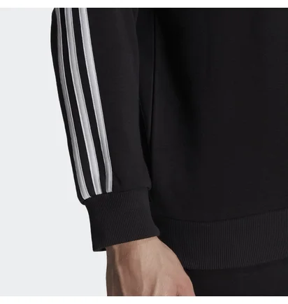 Свитшот мужской Adidas Essentials French Terry 3-Stripes Sweatshirt Black Gk9078
