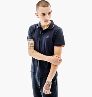 Поло чоловіче AUSTRALIAN 2-Stripe Pique Polo S-Fit Blue LSUPO0004-200C