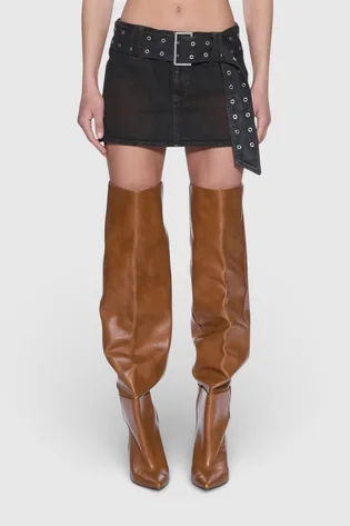 Спідниця жіноча Ksubi Micro Mini Belted Greased Brown WPS26SK007