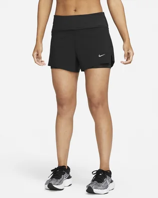 Шорти жіночі Nike Dri-Fit Swift WomenS Mid-Rise 3 2-In-1 Running Shorts With Pockets Black DX1029-010