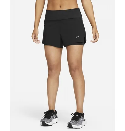 Шорты женские Nike Dri-Fit Swift WomenS Mid-Rise 3 2-In-1 Running Shorts With Pockets Black DX1029-010