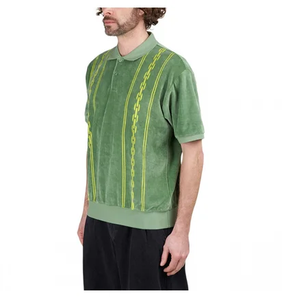 Поло мужское OBEY Pensa Velour Polo Green 131090073