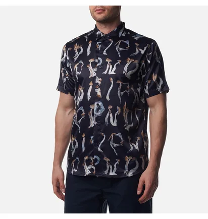 Рубашка мужская RipNDip Is This Real Life Button Up Black RNDSUM24106