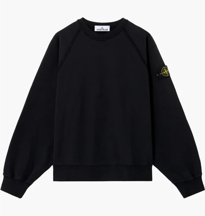 Свитшот мужской Stone Island Brushed Organic Cotton Fleece Black K2S156100022S0A20-V0029