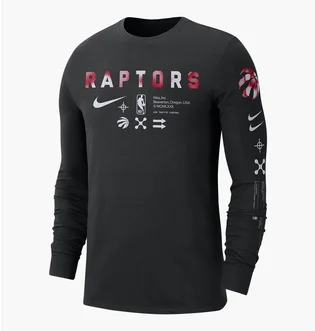 Лонгслів чоловічий Nike Toronto Raptors MenS Nba Long-Sleeve T-Shirt Black DZ0368-010