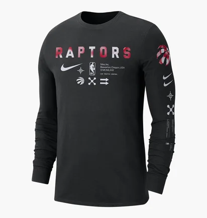 Лонгслів чоловічий Nike Toronto Raptors MenS Nba Long-Sleeve T-Shirt Black DZ0368-010
