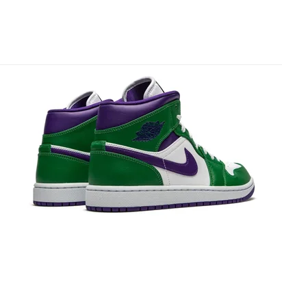 Кроссовки мужские Air Jordan 1 Mid White/Green 554724-300