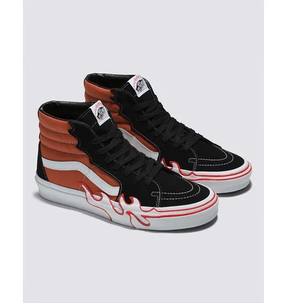 Кеды унисекс Vans Sk8-Hi Flame Shoe Red/Black VN0005UJGWP