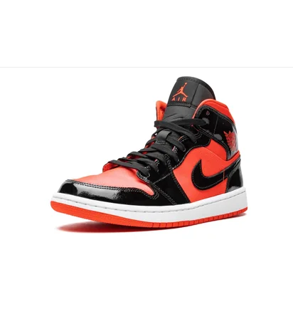 Кроссовки женские Air Jordan Wmns 1 Mid Black/Orange BQ6472-600