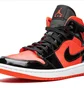 Кроссовки женские Air Jordan Wmns 1 Mid Black/Orange BQ6472-600