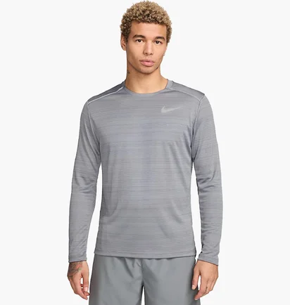 Лонгслів чоловічий Nike Dri Fit Miler Grey AJ7568-085