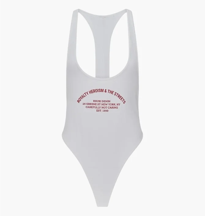 Боди женское Ksubi Varsity Lara Bodysuit White WPS26BS003