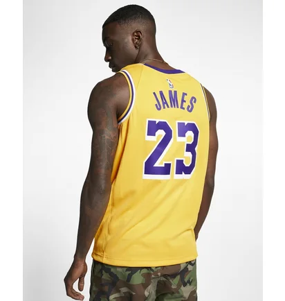 Майка унисекс Nike Lebron James Lakers Icon Edition Nba Swingman Jersey Yellow AA7099-741