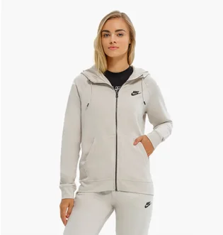 Толстовка женская Nike Essntl Flc Fz Hoodie White Dx2317-104
