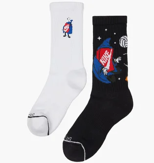 Носки унисекс Nike Edp Csh Crw 2Pr-144 Bxy W Black/White FN9133-900