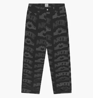 Штаны мужские Arte Heart Print Pants Laser Black SS25-006P.1