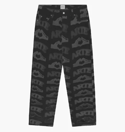 Штани чоловічі Arte Heart Print Pants Laser Black SS25-006P.1