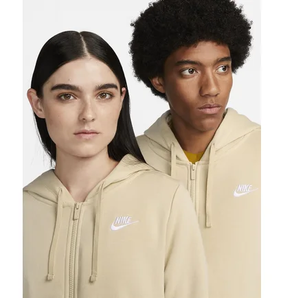 Толстовка жіноча Nike Sportswear Club Fleece WomenS Full-Zip Hoodie Beige DQ5471-126