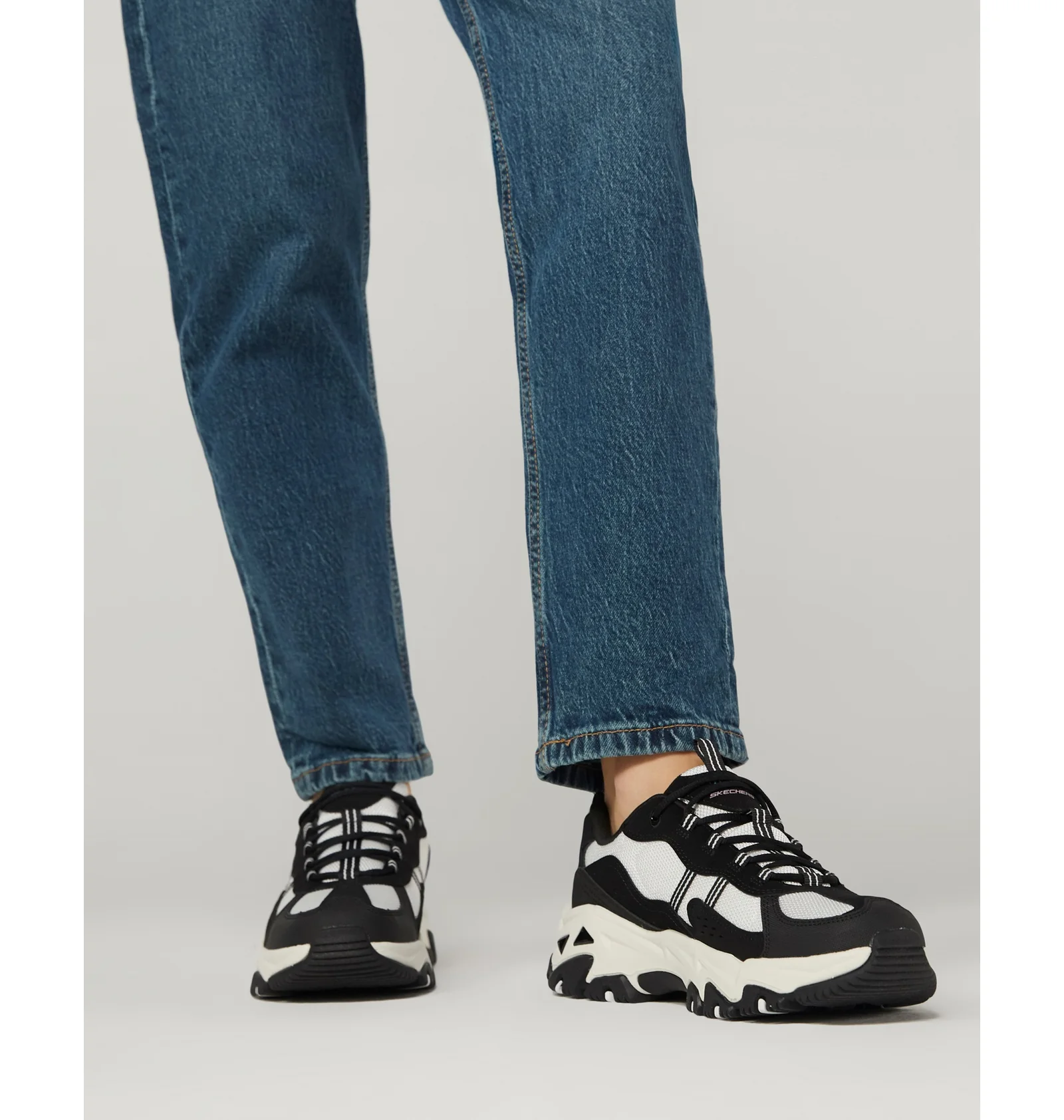 ᐉ Кросівки жіночі Skechers DLites Hiker White/Black 180128-BKW