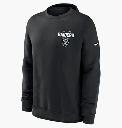Свитшот мужской Nike Las Vegas Raiders Club Black NKPV00A8D-KU0