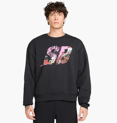 Світшот чоловічий Nike Flc Po Crew Black HQ9010-010