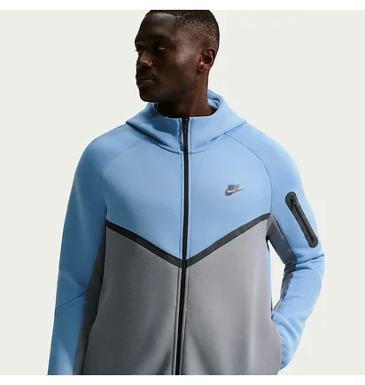 Толстовка чоловіча Nike Tech Fleece Fz Wr Blue/Grey HV0949-486