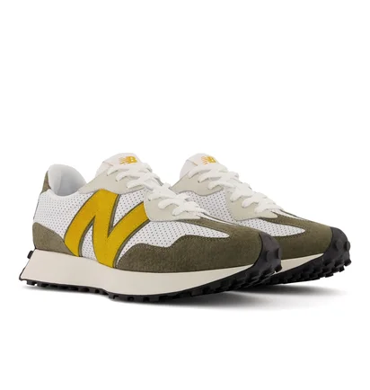 Кроссовки мужские New Balance 327 White/Olive Ms327Po
