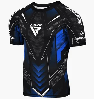 Футболка мужская RDX Compression Immaf-1 Black/Blue CSH-IMF-1U