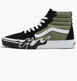 Кеды унисекс Vans Sk8-Hi Flame Shoe Black/Green VN0005UJZBF