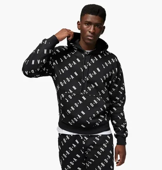 Худи мужское Air Jordan Essentials Allover Heritage Print Fleece Pullover Hoodie Black Dv7640-010