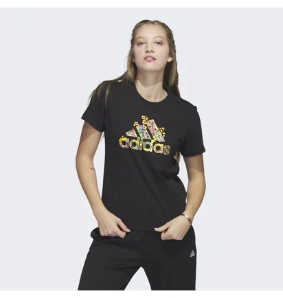 Футболка женская Adidas Floral Badge Of Sport Graphic Tee Black HR5320