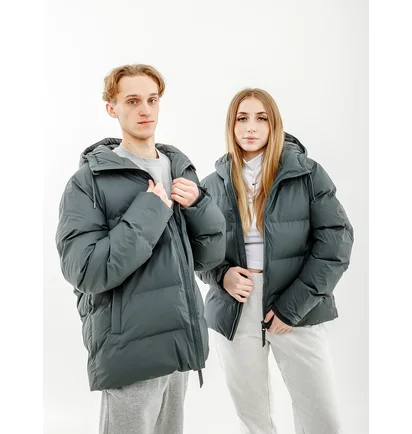 Пуховик унисекс Rains Jackets Blue 1506-SLATE