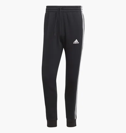Штаны мужские Adidas Essentials Fleece 3-Stripes Tapered Cuff Black IB4030