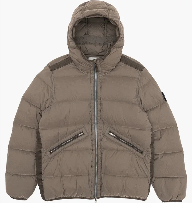 Пуховик чоловічий Stone Island Seamless Tunnel Nylon Down-Tc Hooded Jacket Brown 811543128-V0075