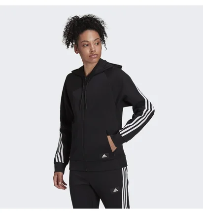 Худи женское Adidas Sportswear Future Icons 3-Stripes Hooded Track Top Black H57287
