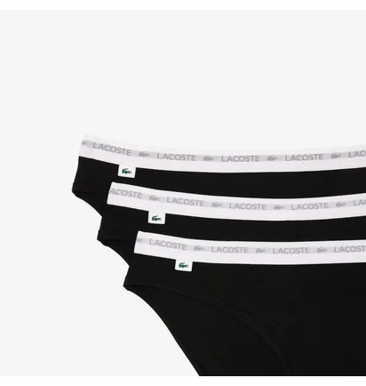 Трусики женские Lacoste Stretch Cotton Briefs (3 шт) Black 8F1338031