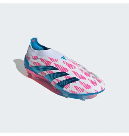 Бутсы унисекс Adidas Predator Elite Laceless Firm Ground Soccer Cleats White/Pink IF8864