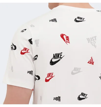 Футболка мужская Nike M Nsw Tee 12Mo Aop Sp25 White HJ0561-100